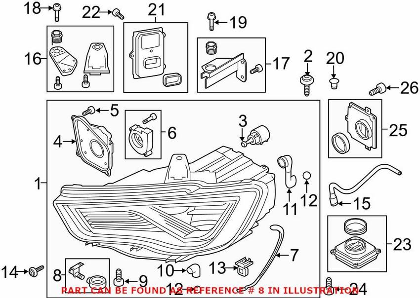 Audi Headlight Housing Vent Valve 8V0998099